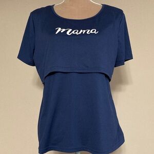⭐️⭐️ Navy Blue 'Mama' Women's Nursing Top -  Size Large